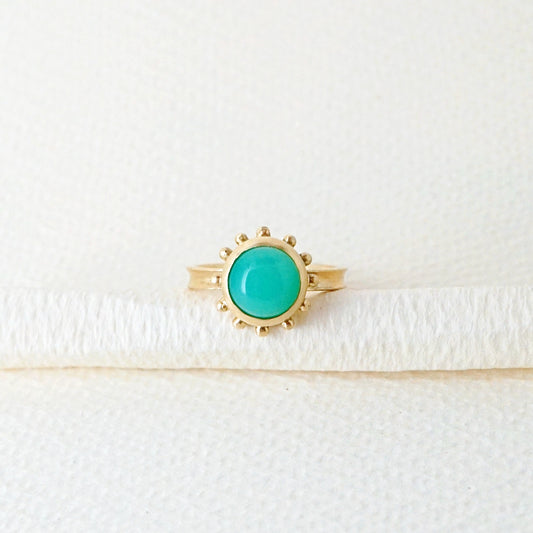Nova ring with Chrysoprase