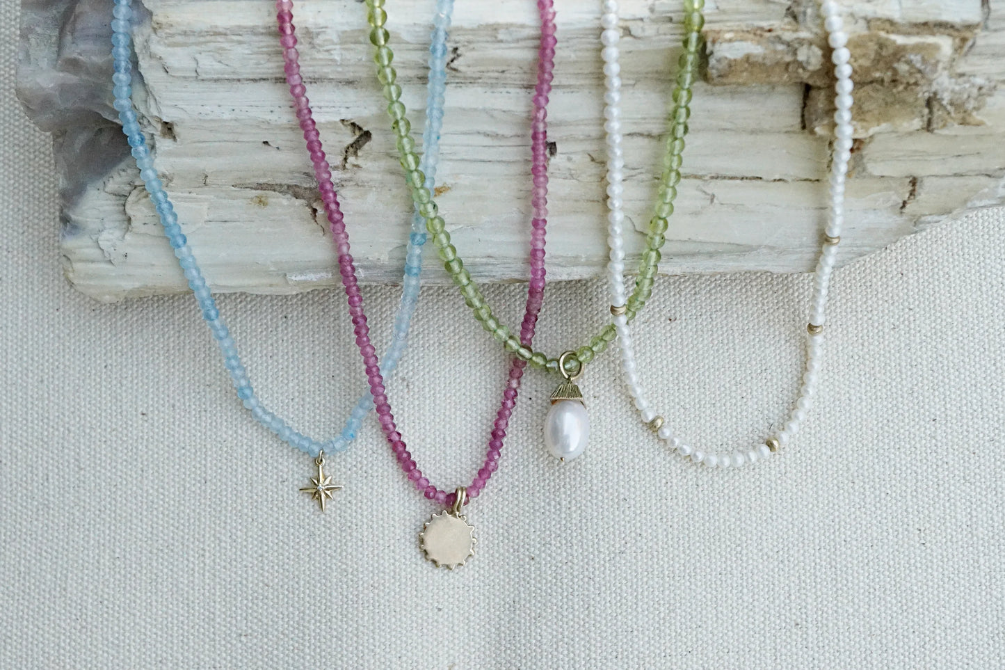 Beads: Aquamarine and Diamond Necklace