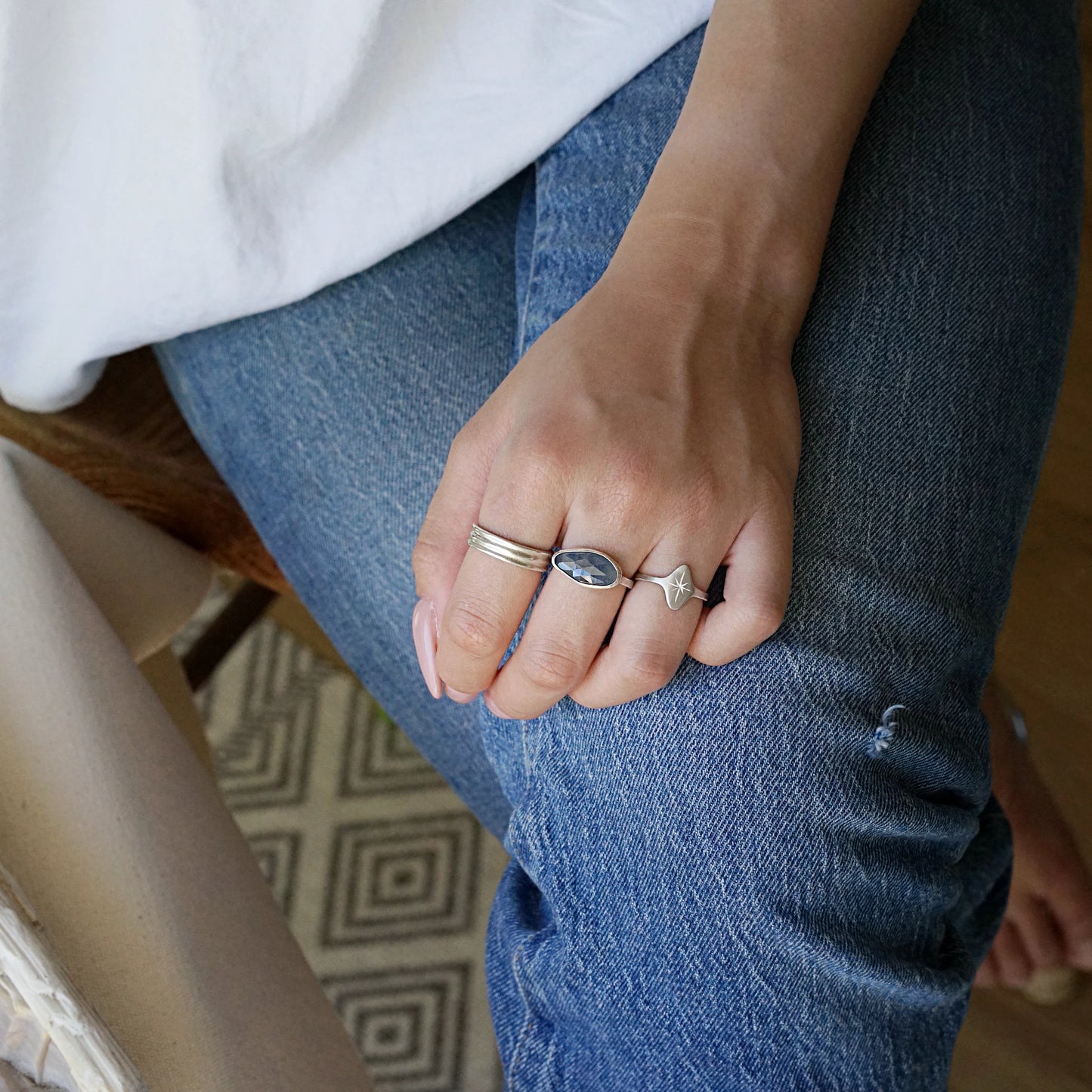 sterling silver star signet ring, signet ring, silver signet ring, silver star ring, celestial ring, lone star ring