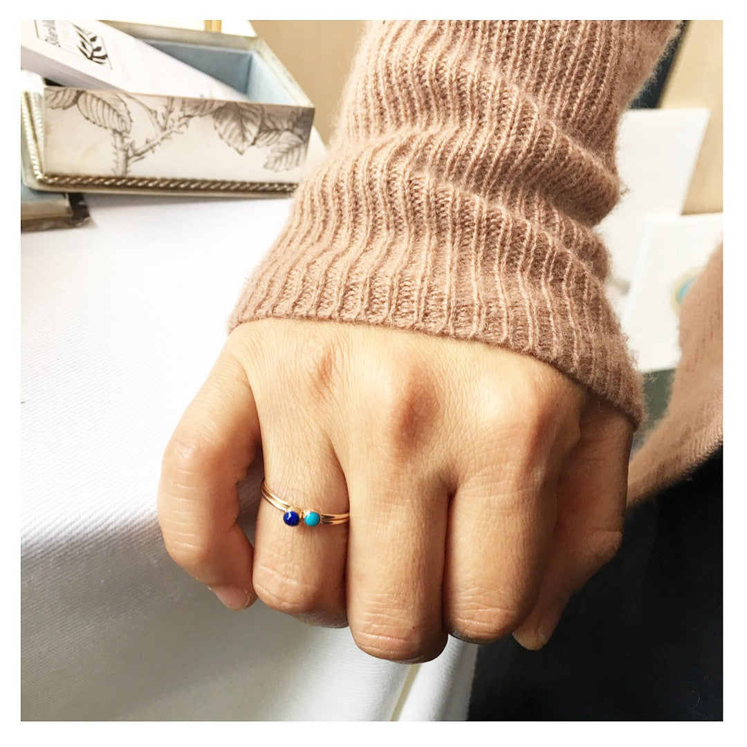 Rainbow Bezel Ring-Turquoise