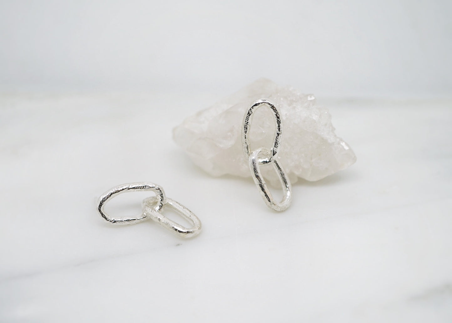 Bold chain earrings-double