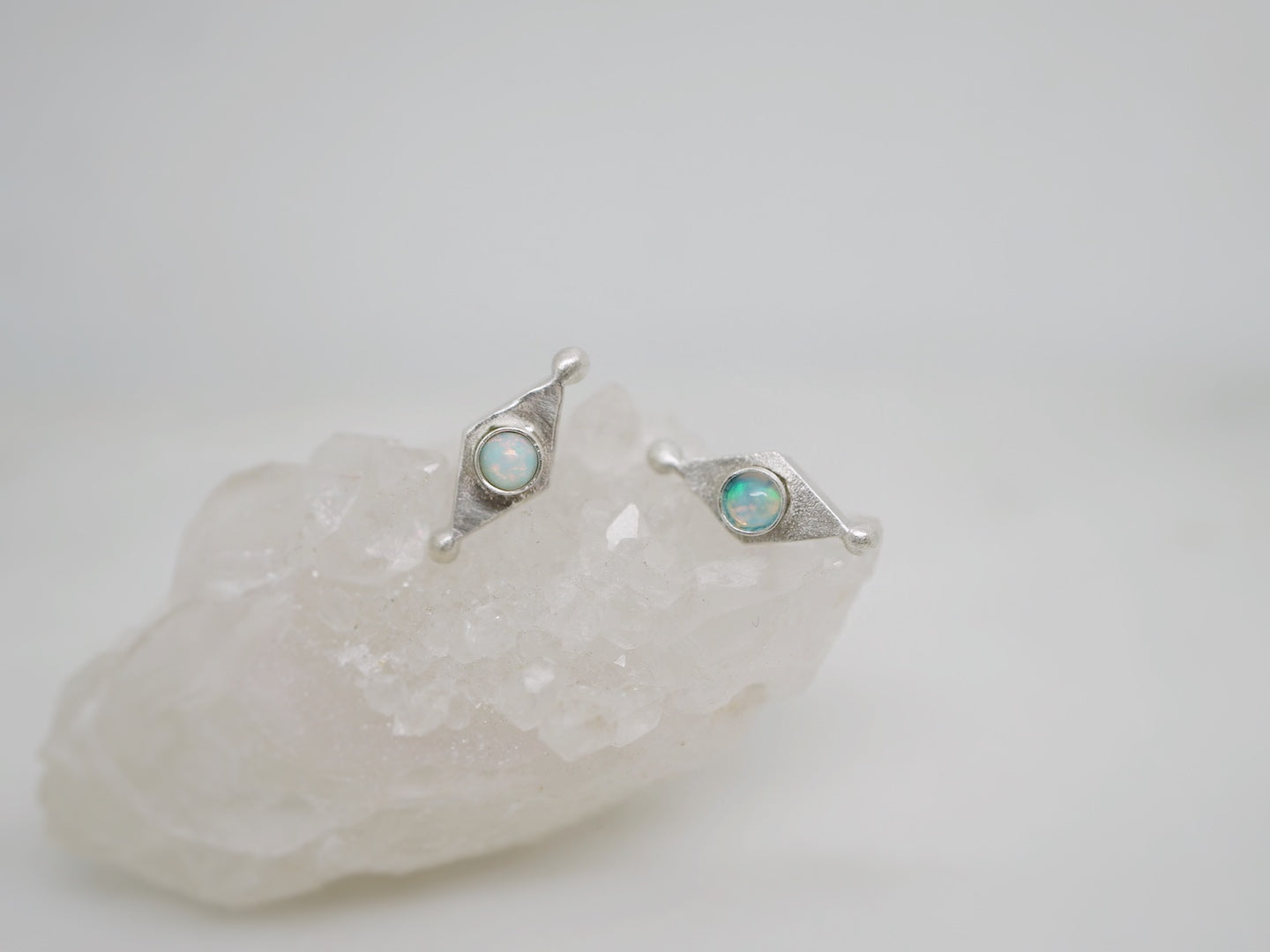 Mini shield studs with Opal