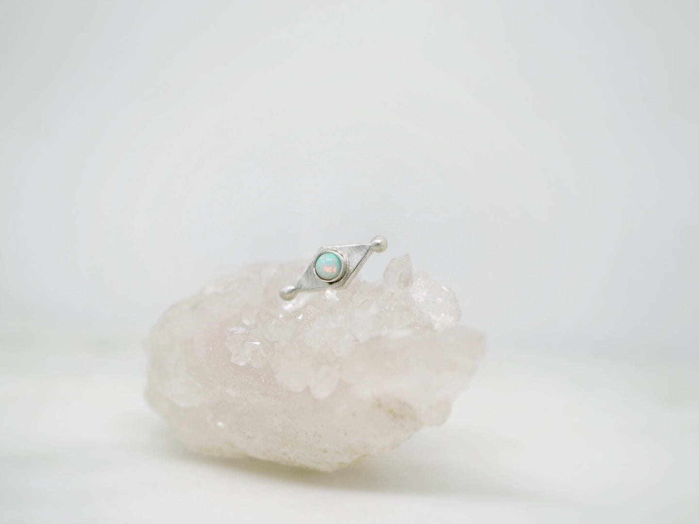 Mini shield studs with Opal