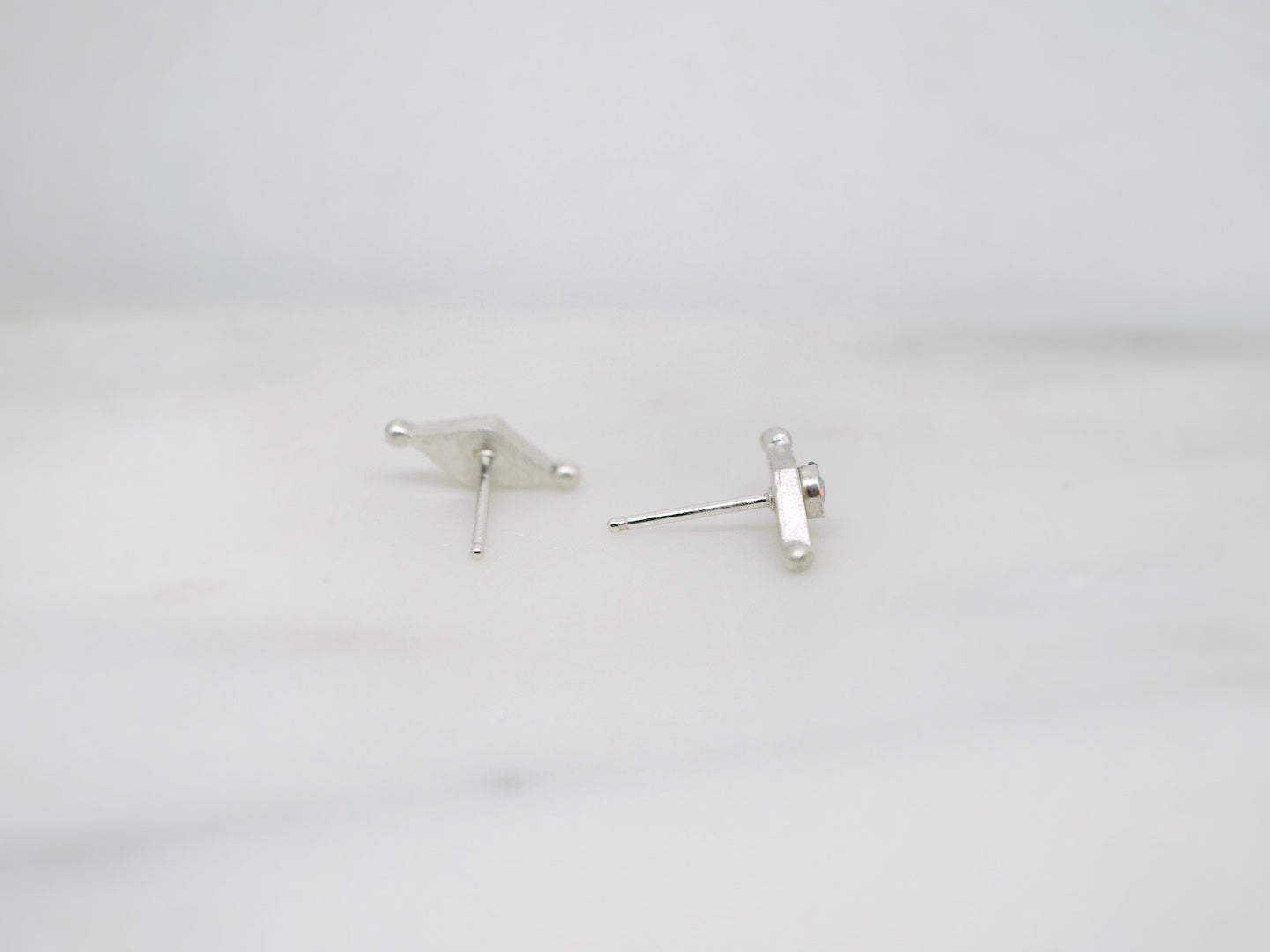 Mini shield studs with Opal