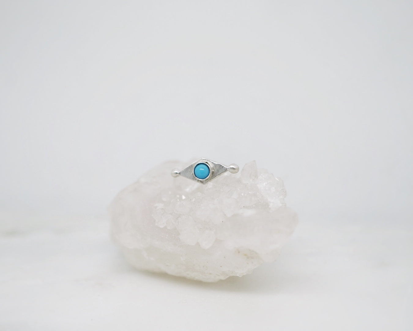 Mini shield studs with turquoise
