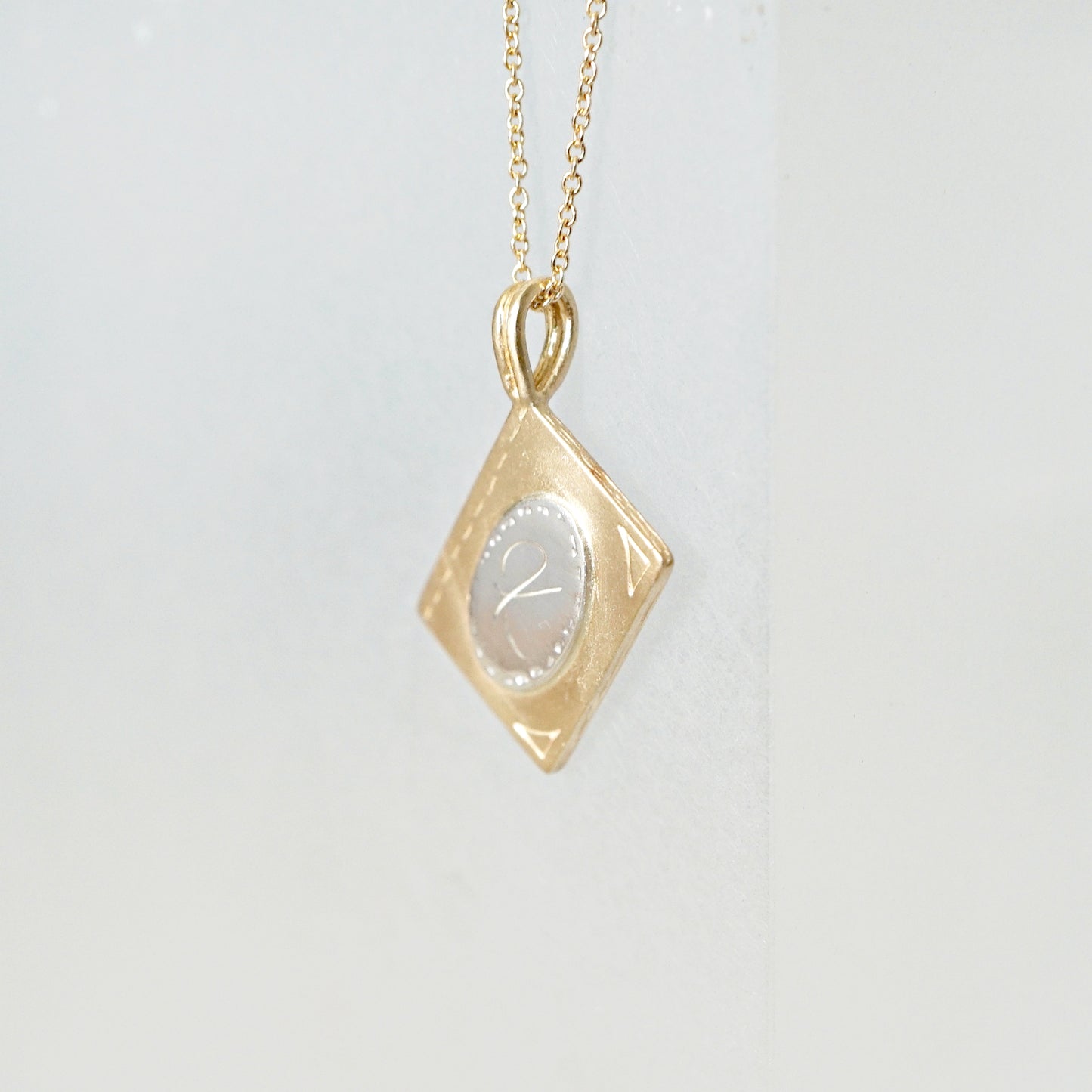 Initial book pendant necklace-14k gold
