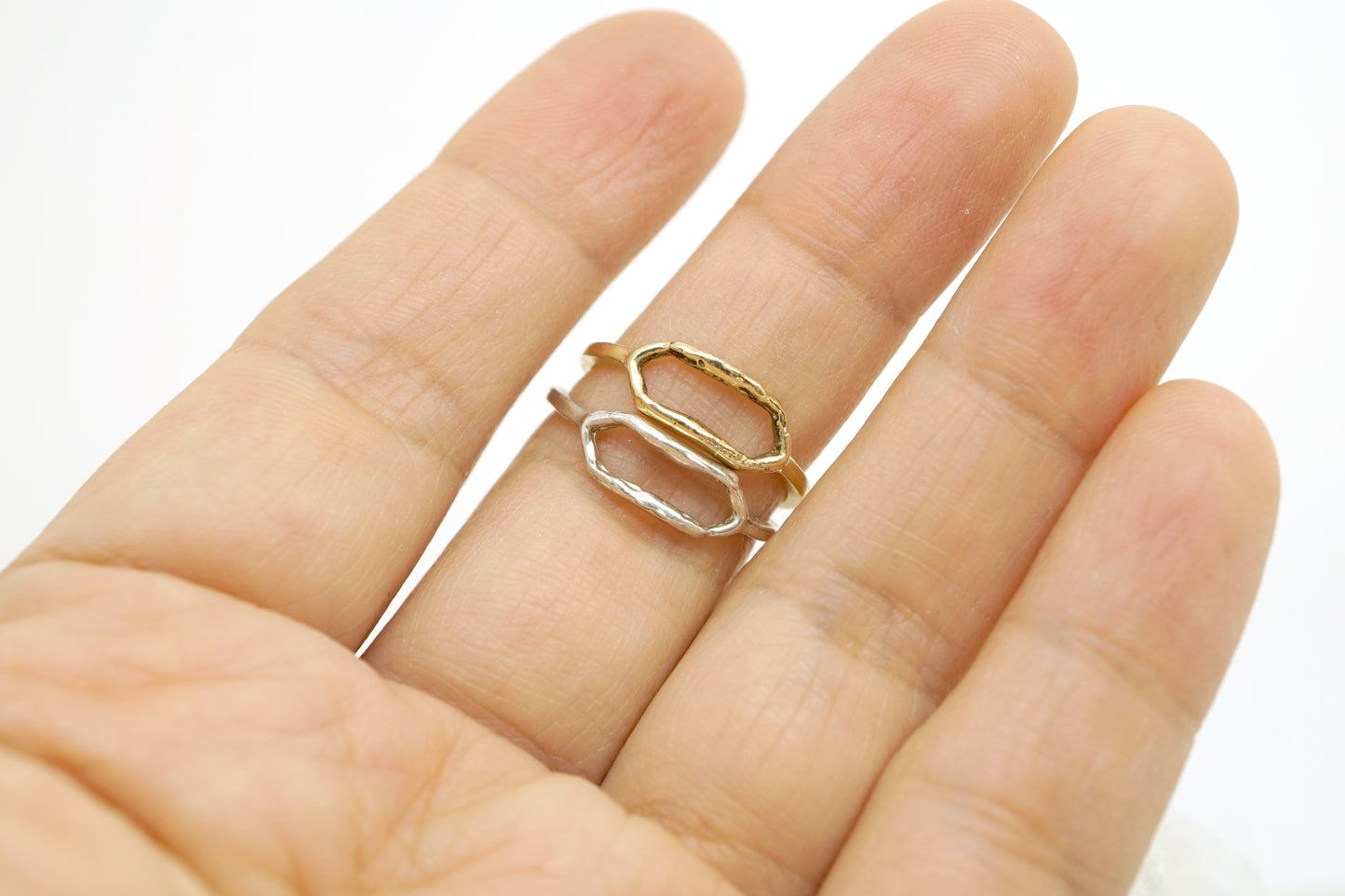 Open signet ring in 14k gold