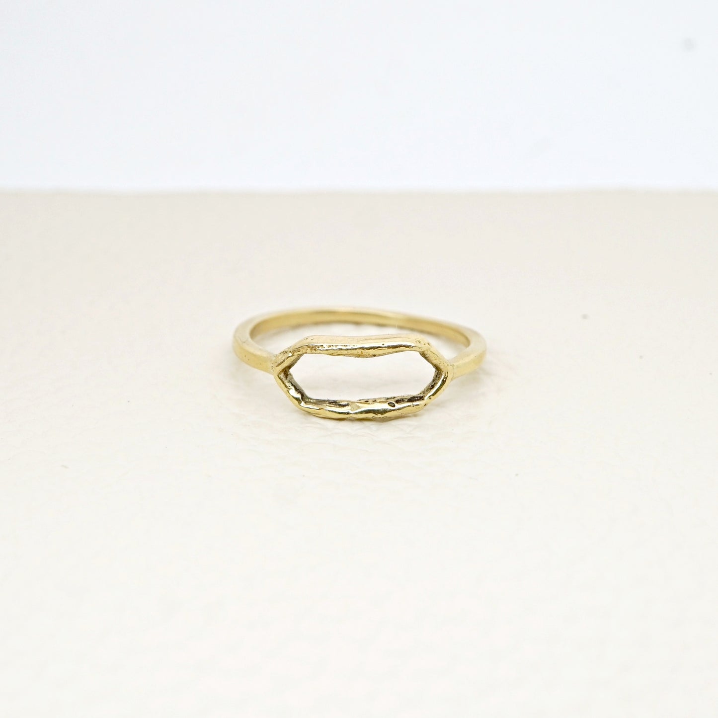 Open signet ring in 14k gold