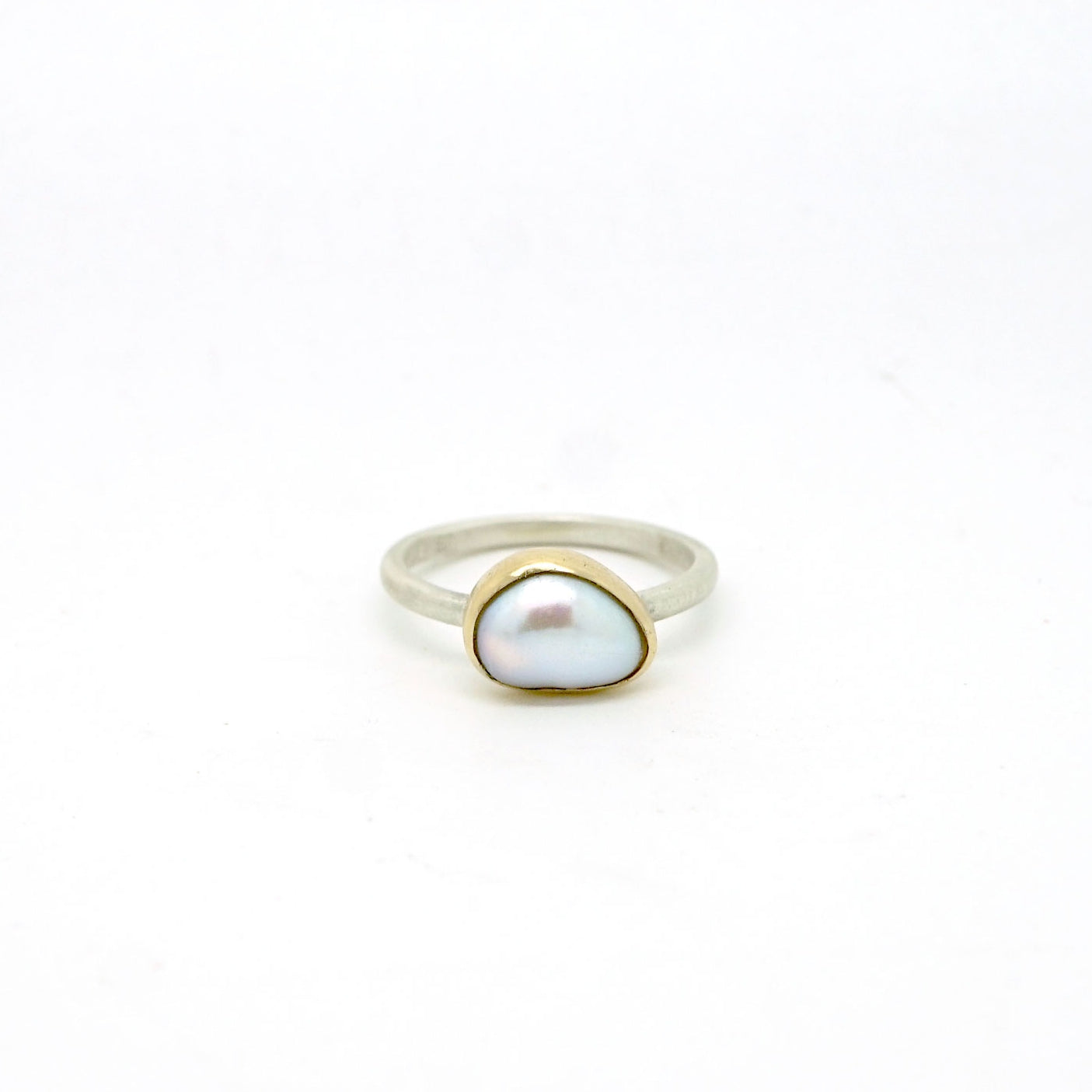 Pearl solitaire ring