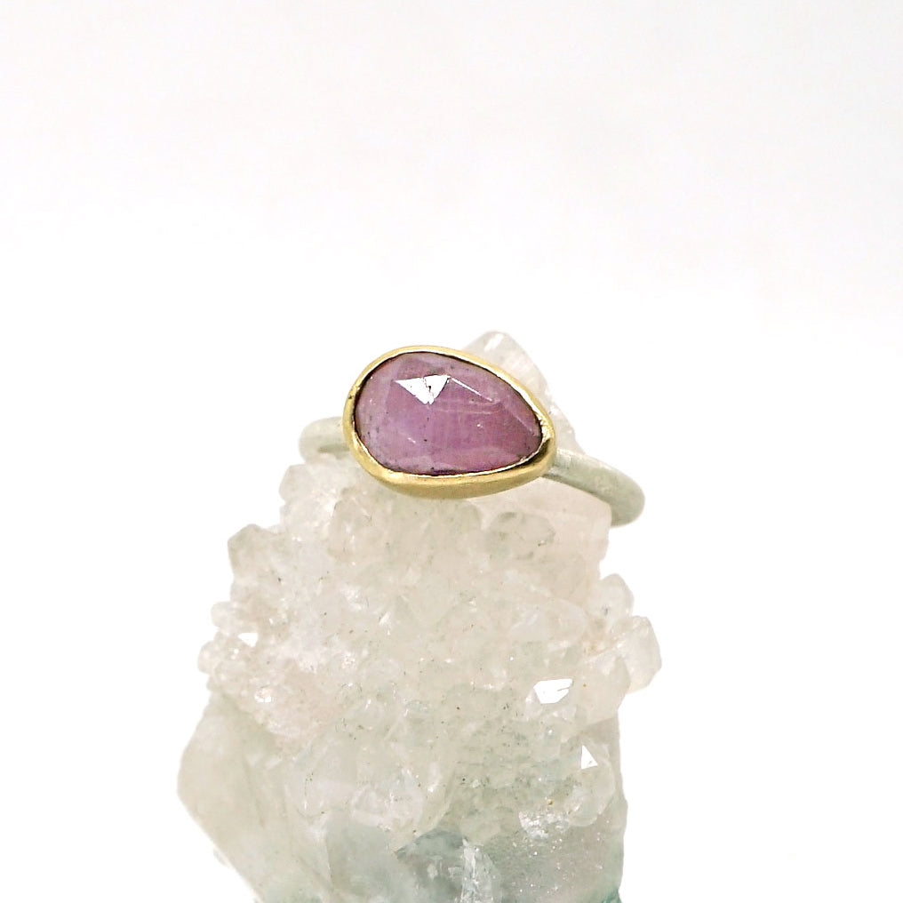 Pink sapphire solitaire ring