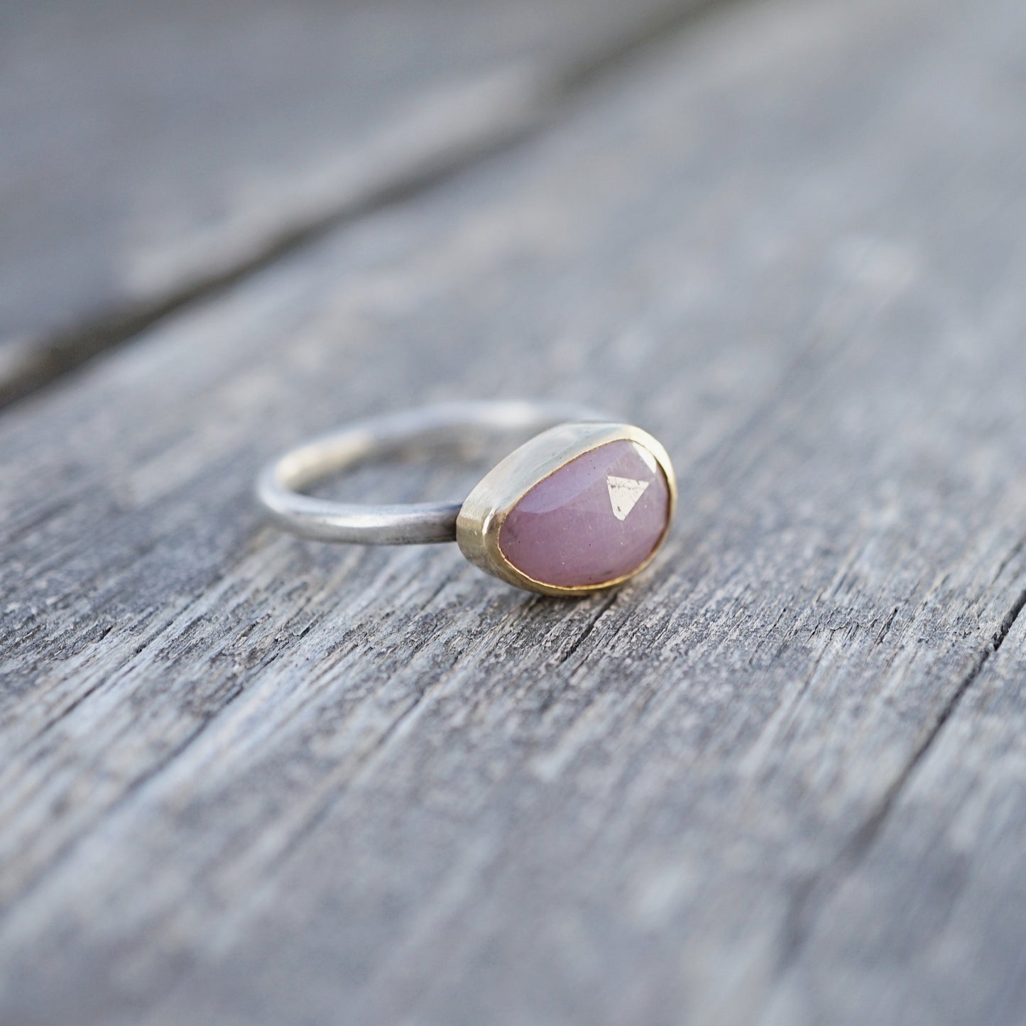 Pink sapphire solitaire ring