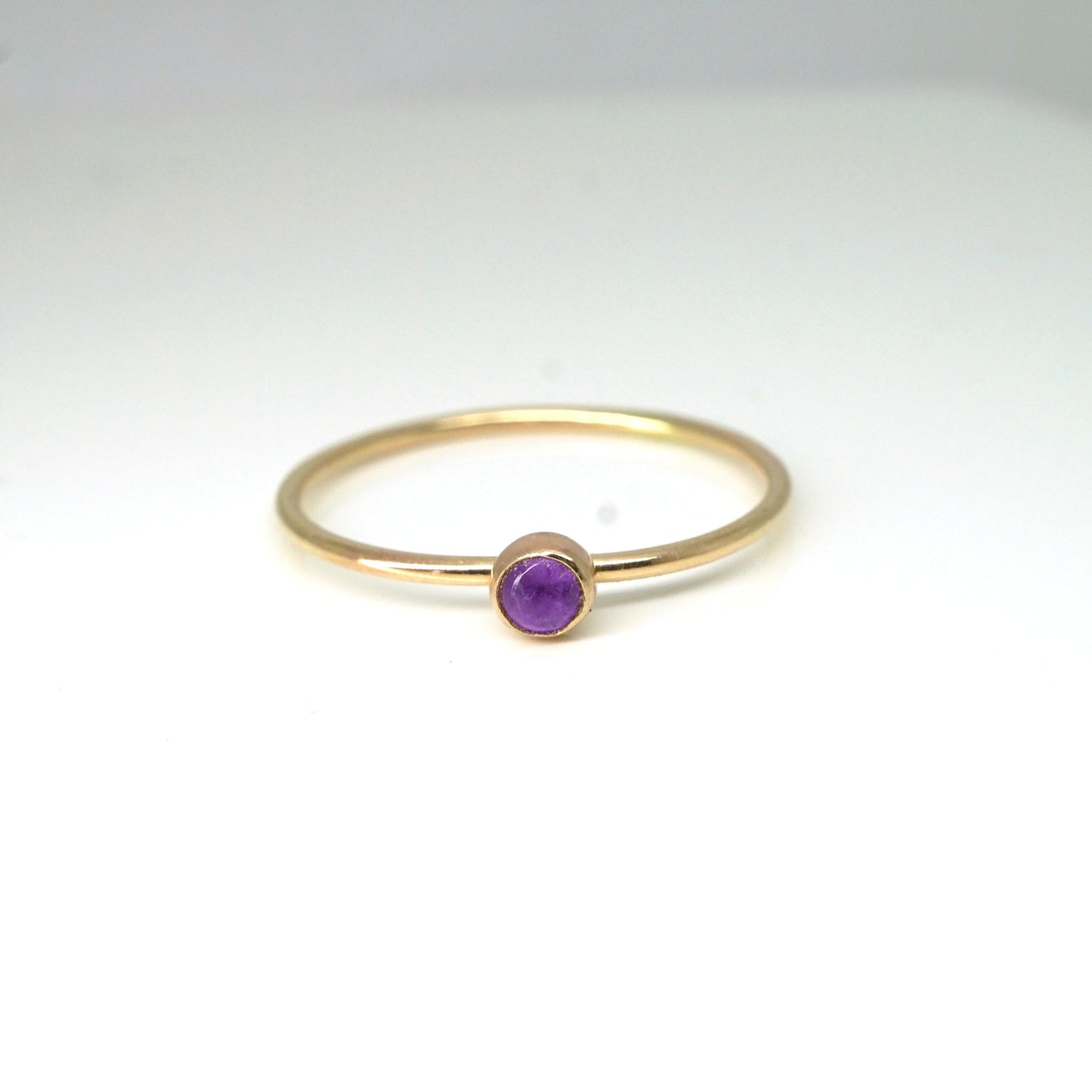 Rainbow Bezel Ring-Amethyst