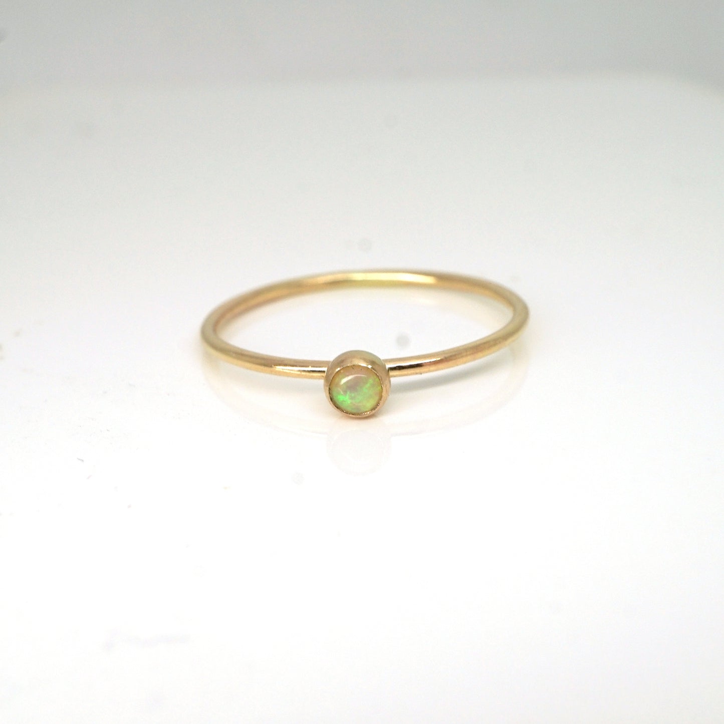 Rainbow Bezel Ring-Opal
