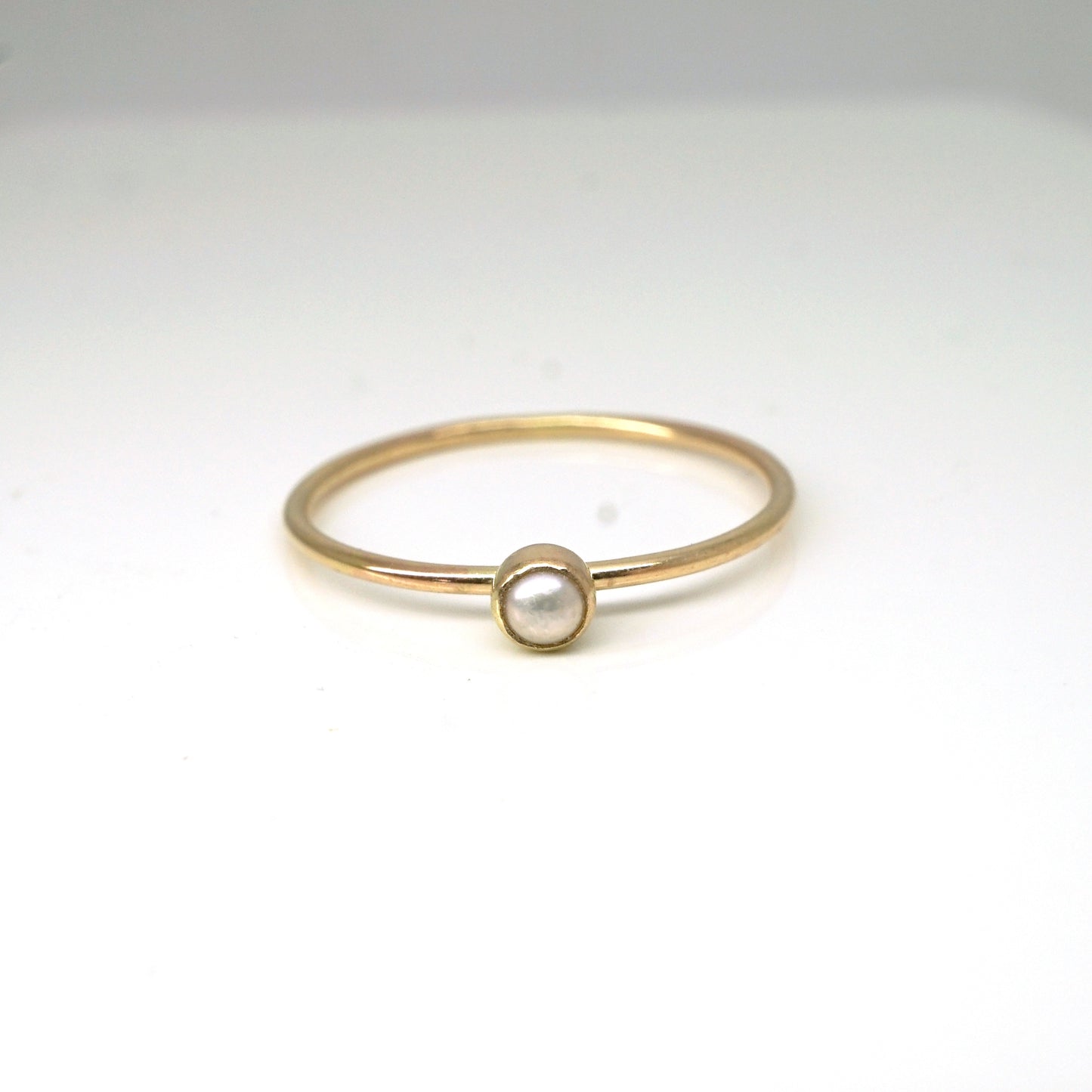 Rainbow Bezel Ring-Pearl