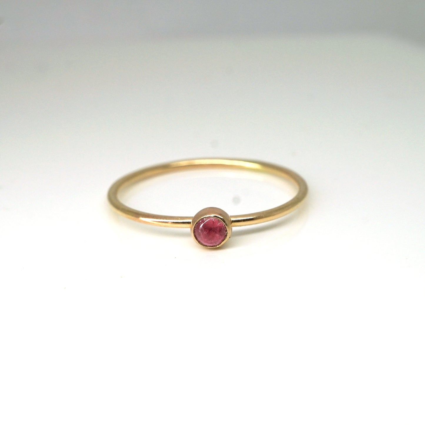 Rainbow Bezel Ring-Pink Tourmaline