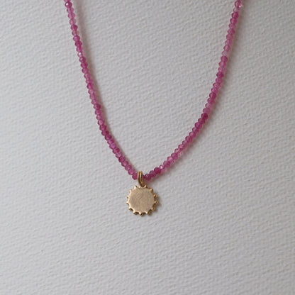 pink tourmaline necklace gold