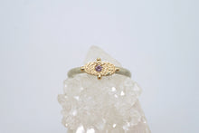 Load image into Gallery viewer, Textured signet ring with pink sapphire
