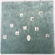 Load image into Gallery viewer, Art pendant necklace with keshi pearl and sapphires
