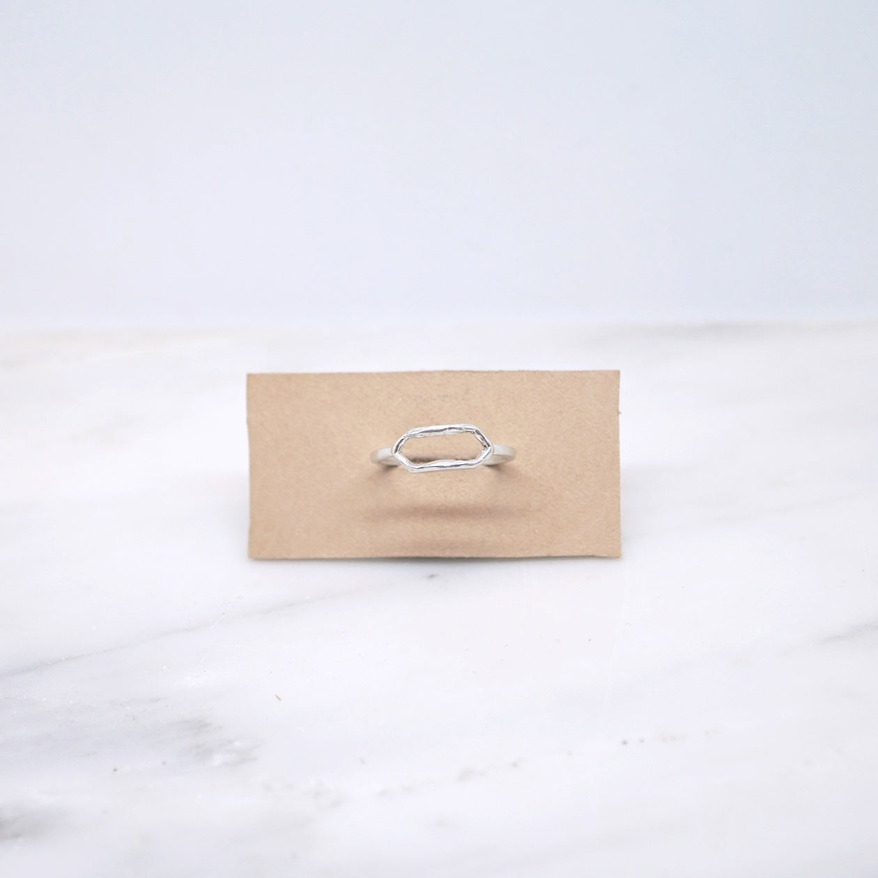 Open signet ring in sterling silver