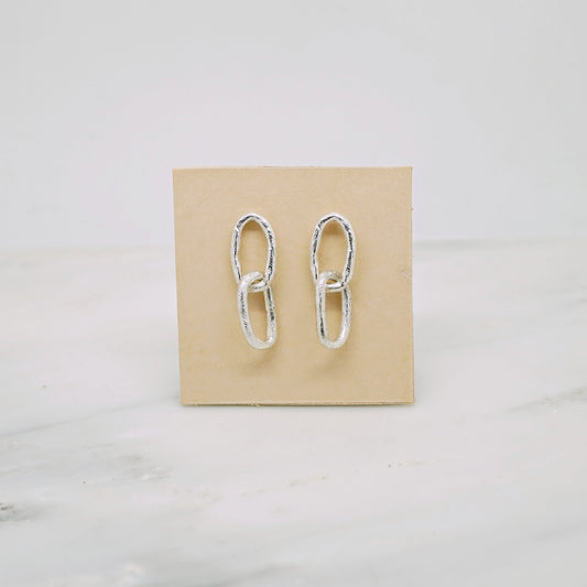 Bold chain earrings-double