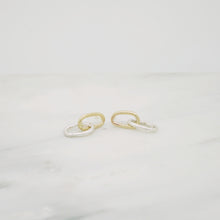 Load image into Gallery viewer, Bold chain earrings-double with 14k gold
