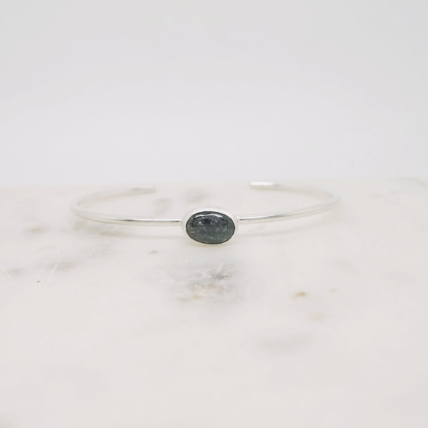 Minimal cuff bracelet with Kyanite