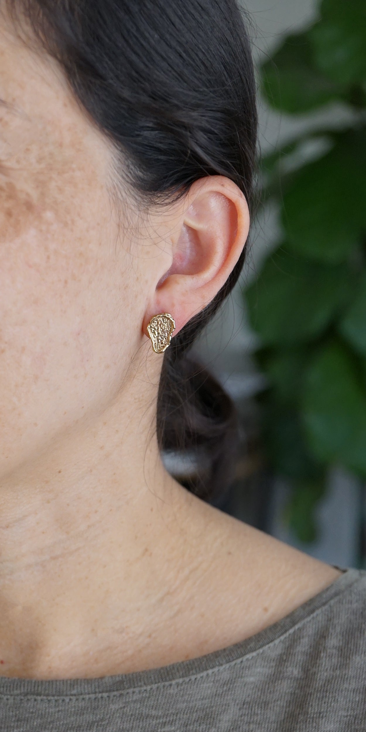 Textured Nugget Studs-gold