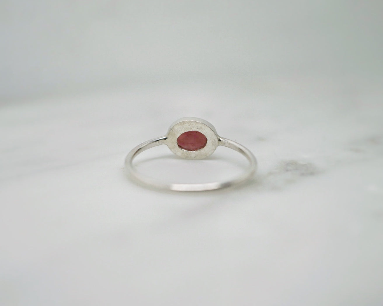 Garnet solitaire ring