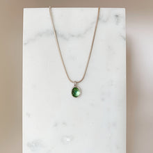 Load image into Gallery viewer, Green Tourmaline Necklace in Sterling Silver
