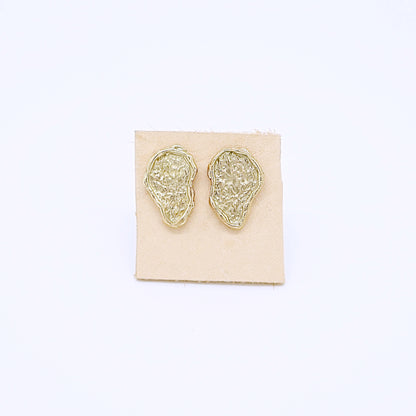 Textured Nugget Studs-gold
