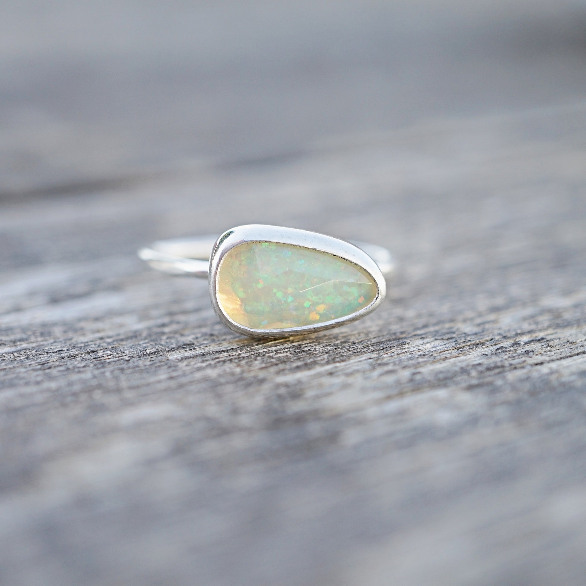 Silver Ethiopian Opal Ring