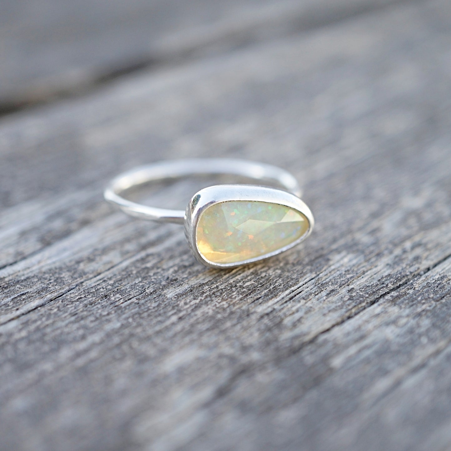 Silver Ethiopian Opal Ring