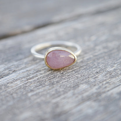 Pink sapphire solitaire ring