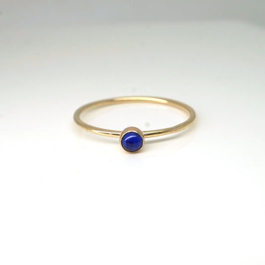 Rainbow Bezel Ring-Lapis Lazuli