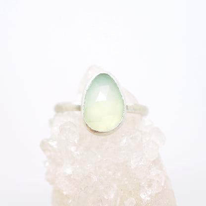 Seafoam chalcedony solitaire ring