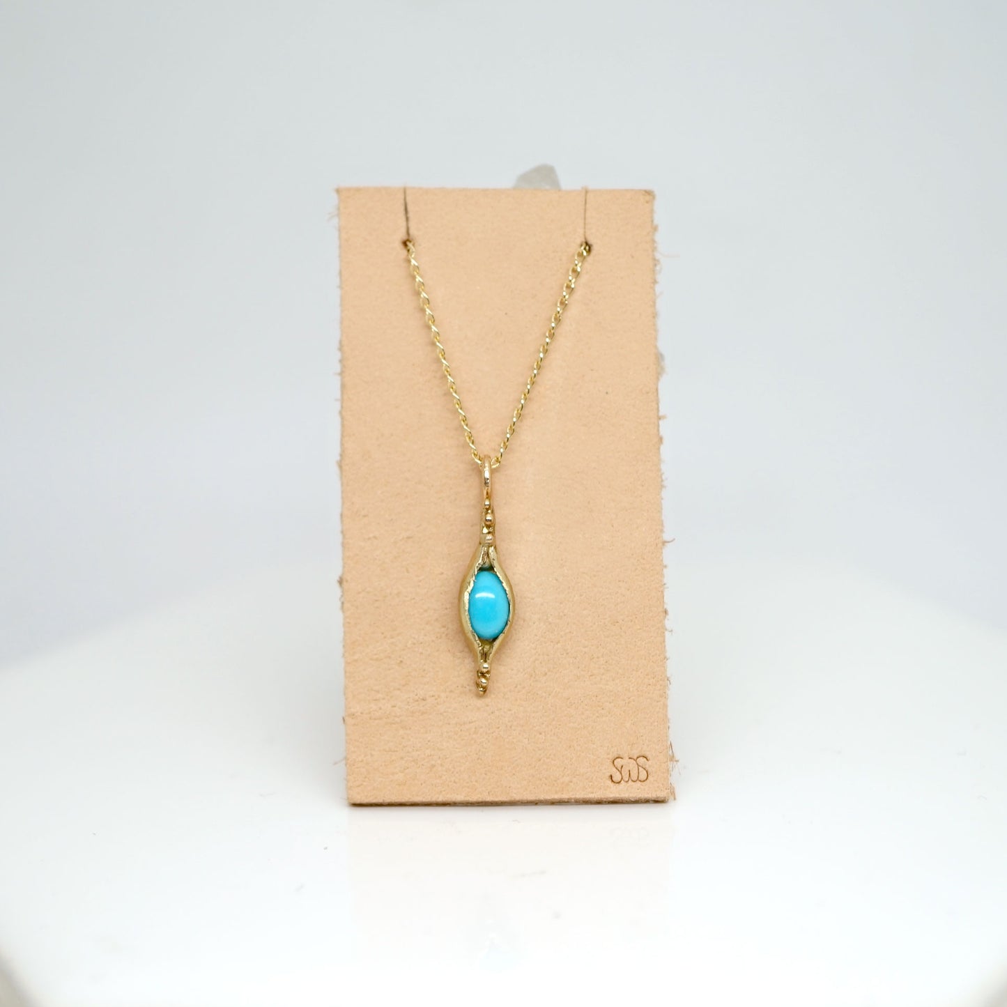 Pod pendant necklace with turquoise